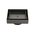 100mm Square Tile Insert Floor Drain with 50mm Waste - Grey Metal