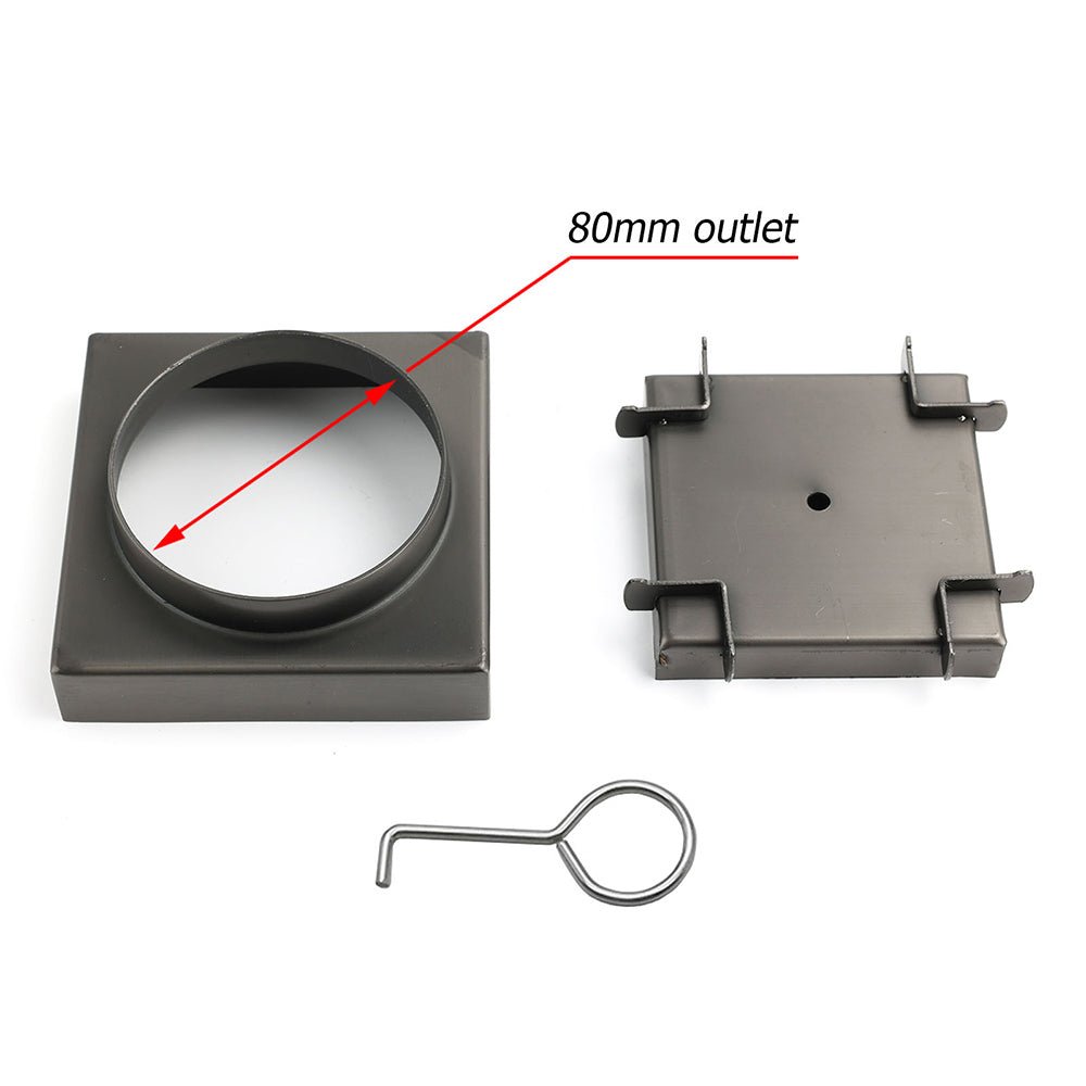 Gun Metal 100x100mm Square Tile Insert Floor Drain Small Shower Grate 80mm Waste - Furniture > Bathroom > Shower Heads & Screens - Rivercity House & Home Co. (ABN 18 642 972 209) - Affordable Modern Furniture Australia