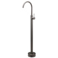 Bathroom Free Standing Hot Cold Water Mixer Tap Bath Tub Filler Spout - Grey Metal