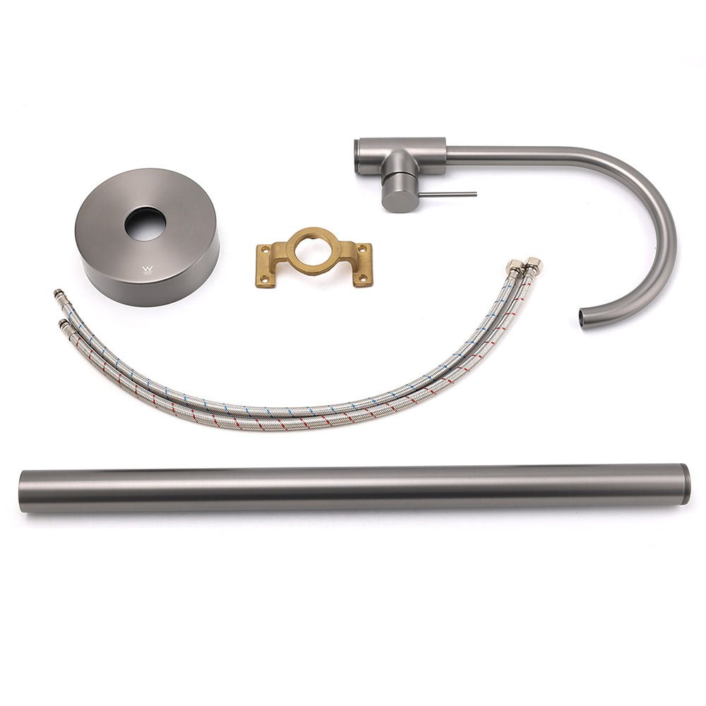 Gun Metal Bathroom Free Standing Hot Cold Water Mixer Tap Bath Tub Filler Spout - Furniture > Bathroom > Shower Heads & Screens - Rivercity House & Home Co. (ABN 18 642 972 209) - Affordable Modern Furniture Australia