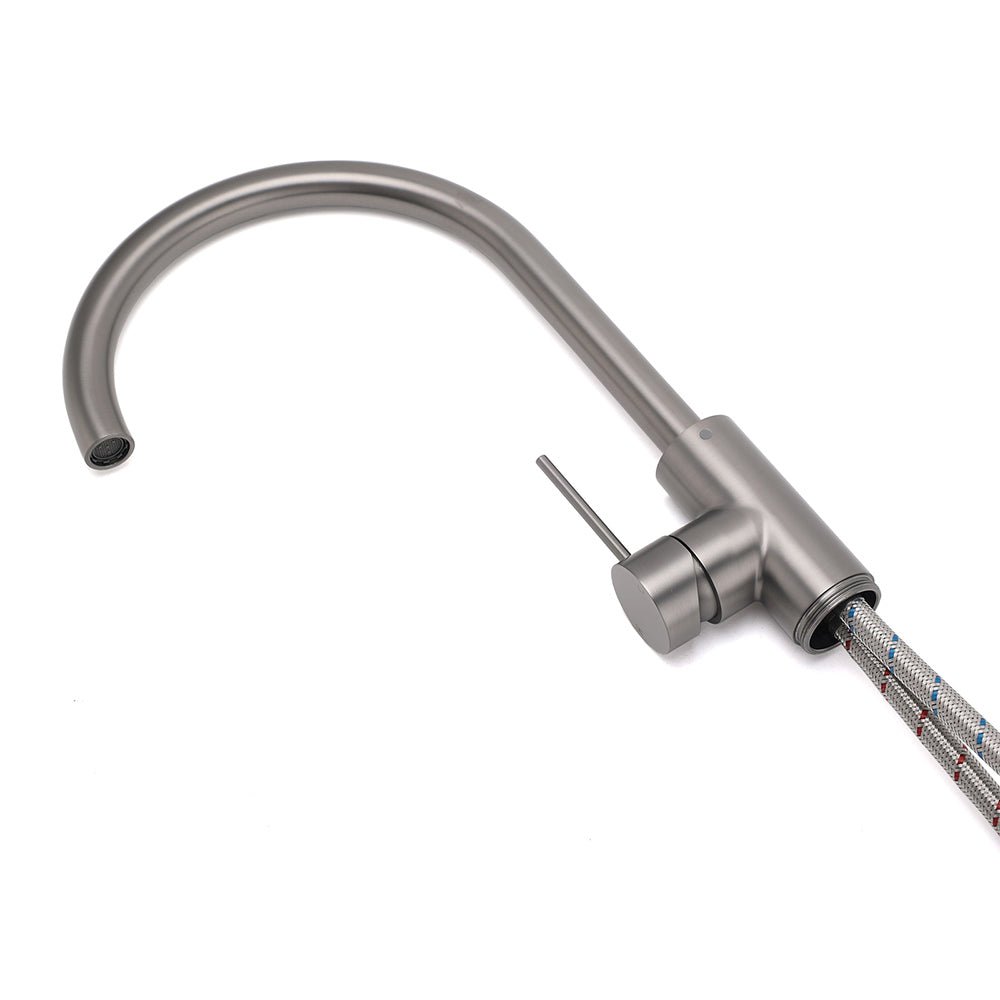 Gun Metal Bathroom Free Standing Hot Cold Water Mixer Tap Bath Tub Filler Spout - Furniture > Bathroom > Shower Heads & Screens - Rivercity House & Home Co. (ABN 18 642 972 209) - Affordable Modern Furniture Australia