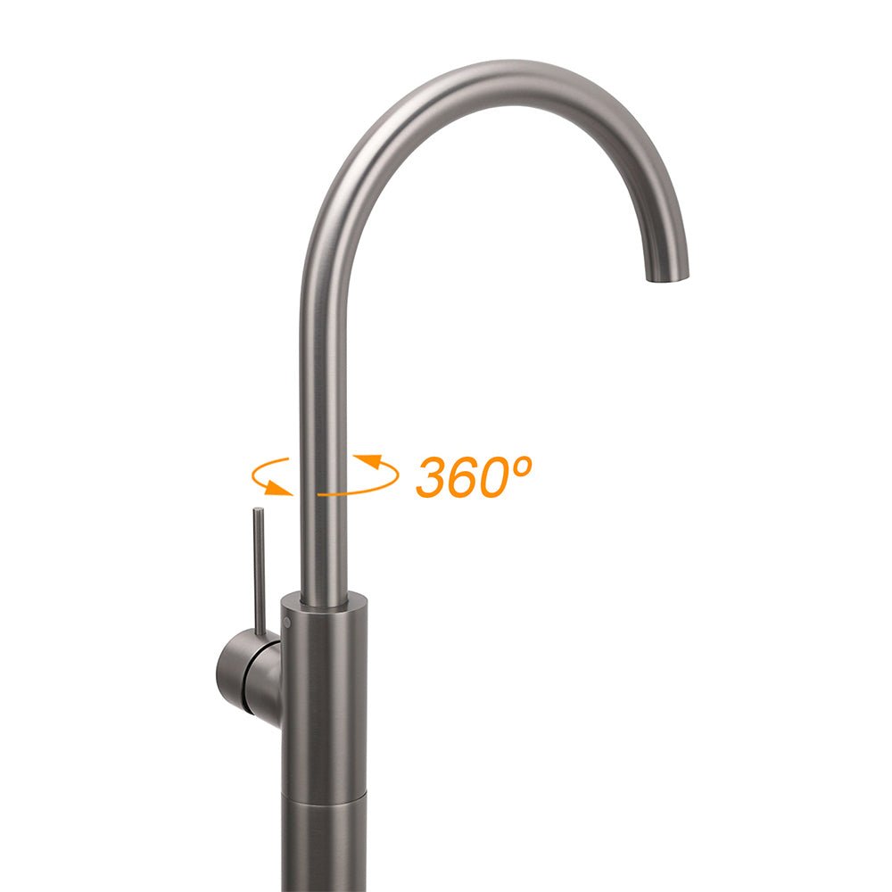 Gun Metal Bathroom Free Standing Hot Cold Water Mixer Tap Bath Tub Filler Spout - Furniture > Bathroom > Shower Heads & Screens - Rivercity House & Home Co. (ABN 18 642 972 209) - Affordable Modern Furniture Australia