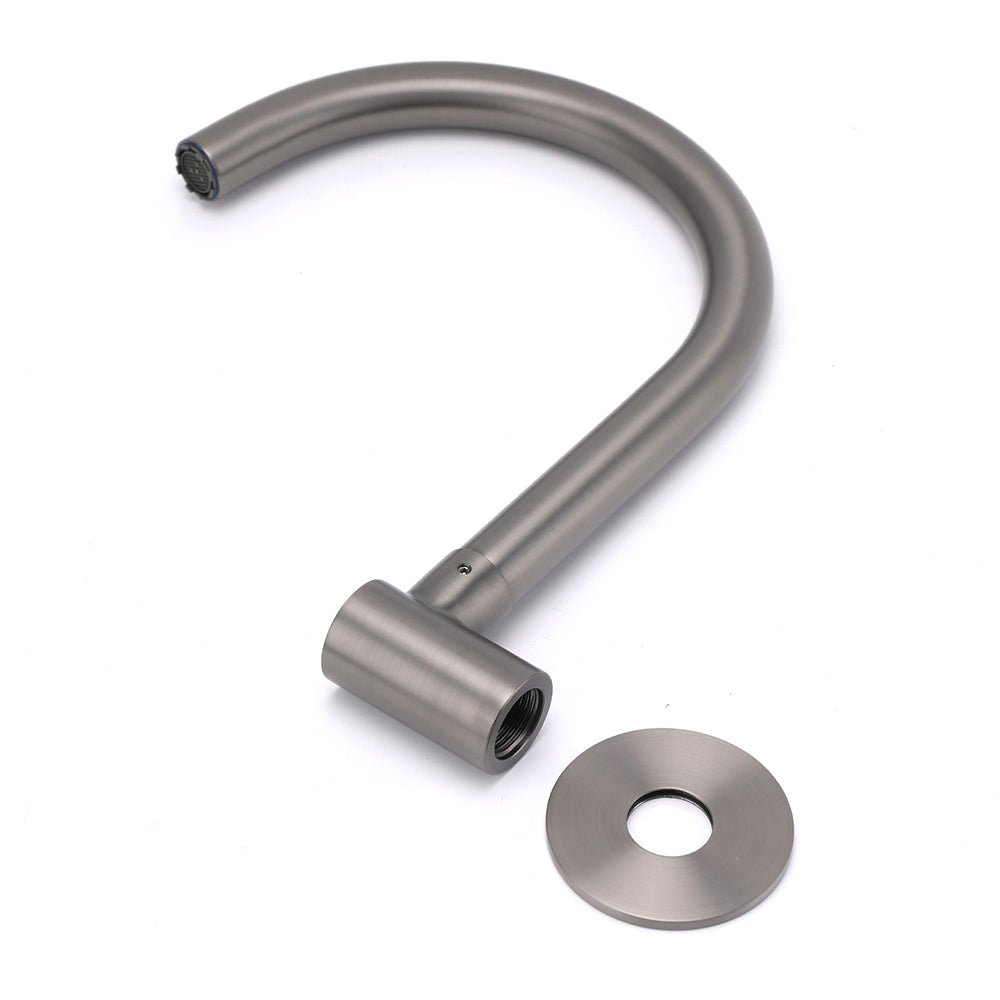 Gun Metal Bathroom Tub Filler Round Gooseneck Arm Faucet Water Outlet Wall Spout - Furniture > Bathroom > Shower Heads & Screens - Rivercity House & Home Co. (ABN 18 642 972 209) - Affordable Modern Furniture Australia