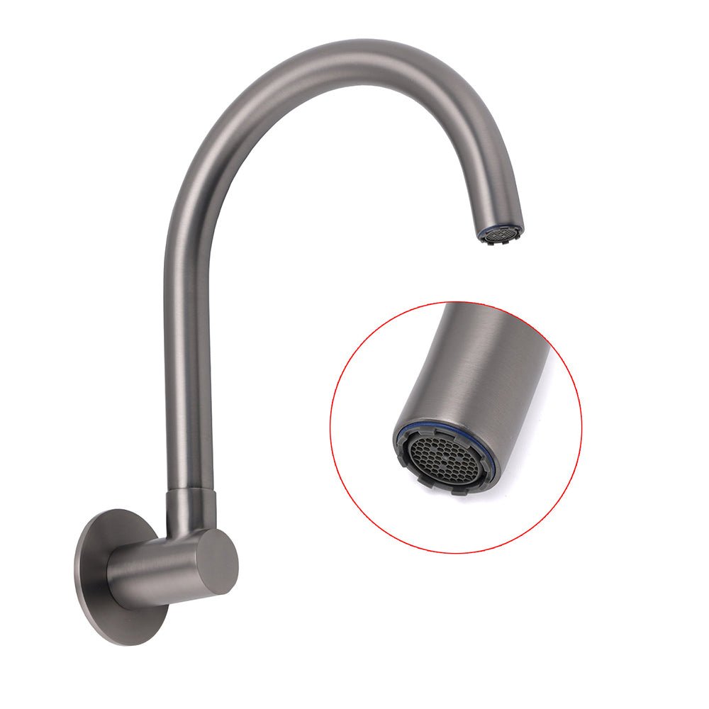 Gun Metal Bathroom Tub Filler Round Gooseneck Arm Faucet Water Outlet Wall Spout - Furniture > Bathroom > Shower Heads & Screens - Rivercity House & Home Co. (ABN 18 642 972 209) - Affordable Modern Furniture Australia