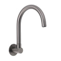 Round Gooseneck Bathroom Tub Filler Wall Spout with 360° Swivel - Grey Metal