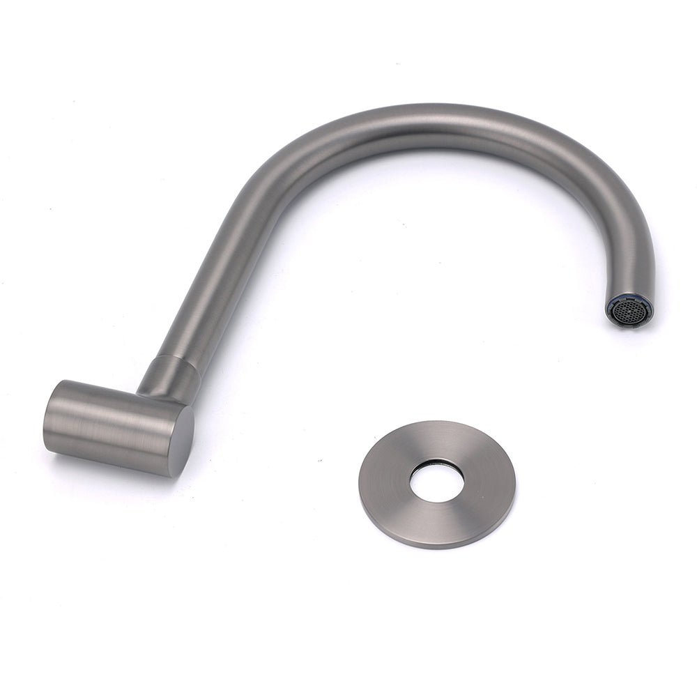 Gun Metal Bathroom Tub Filler Round Gooseneck Arm Faucet Water Outlet Wall Spout - Furniture > Bathroom > Shower Heads & Screens - Rivercity House & Home Co. (ABN 18 642 972 209) - Affordable Modern Furniture Australia