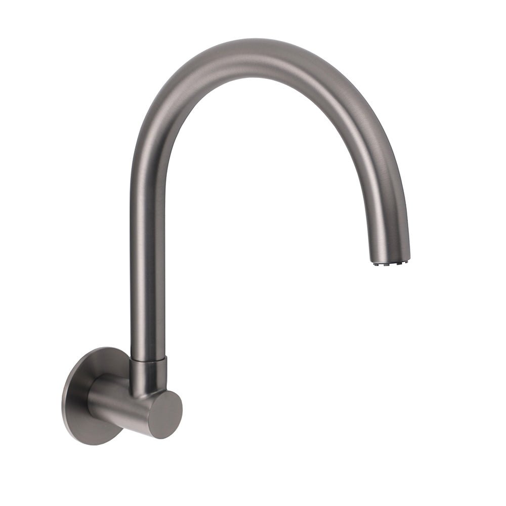 Gun Metal Bathroom Tub Filler Round Gooseneck Arm Faucet Water Outlet Wall Spout - Furniture > Bathroom > Shower Heads & Screens - Rivercity House & Home Co. (ABN 18 642 972 209) - Affordable Modern Furniture Australia