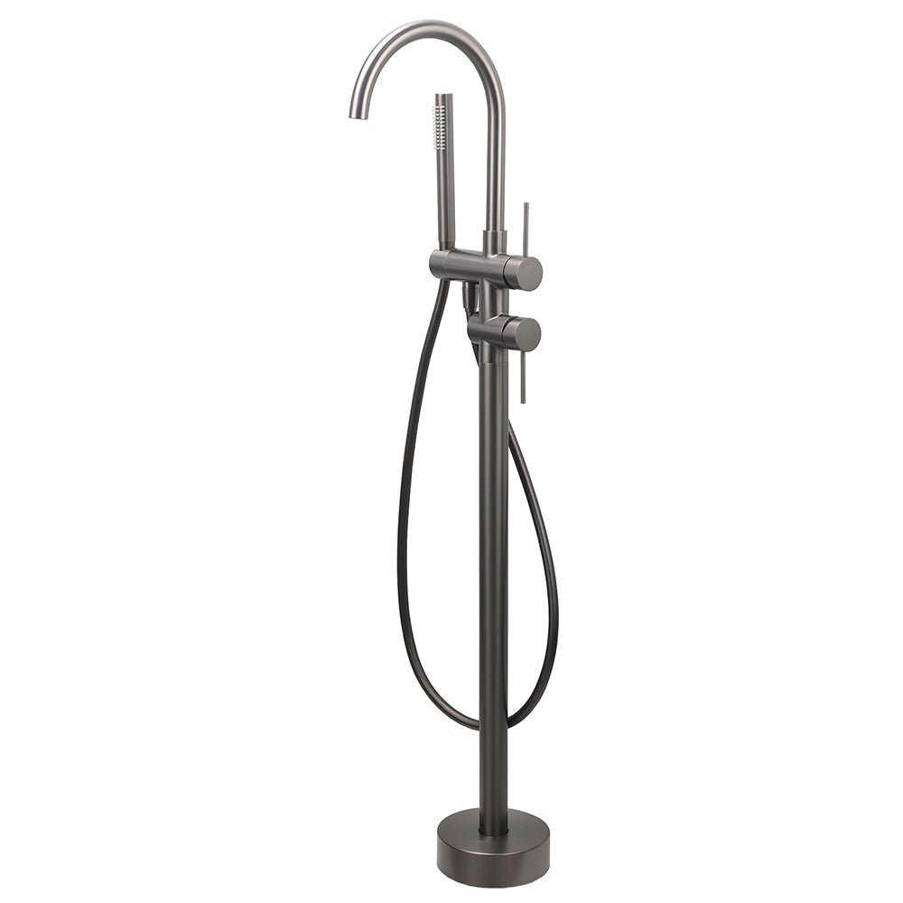 Gun Metal Bathtub Mixer Tap Free Standing Faucet Spout With Handheld Shower Set - Furniture > Bathroom > Shower Heads & Screens - Rivercity House & Home Co. (ABN 18 642 972 209) - Affordable Modern Furniture Australia