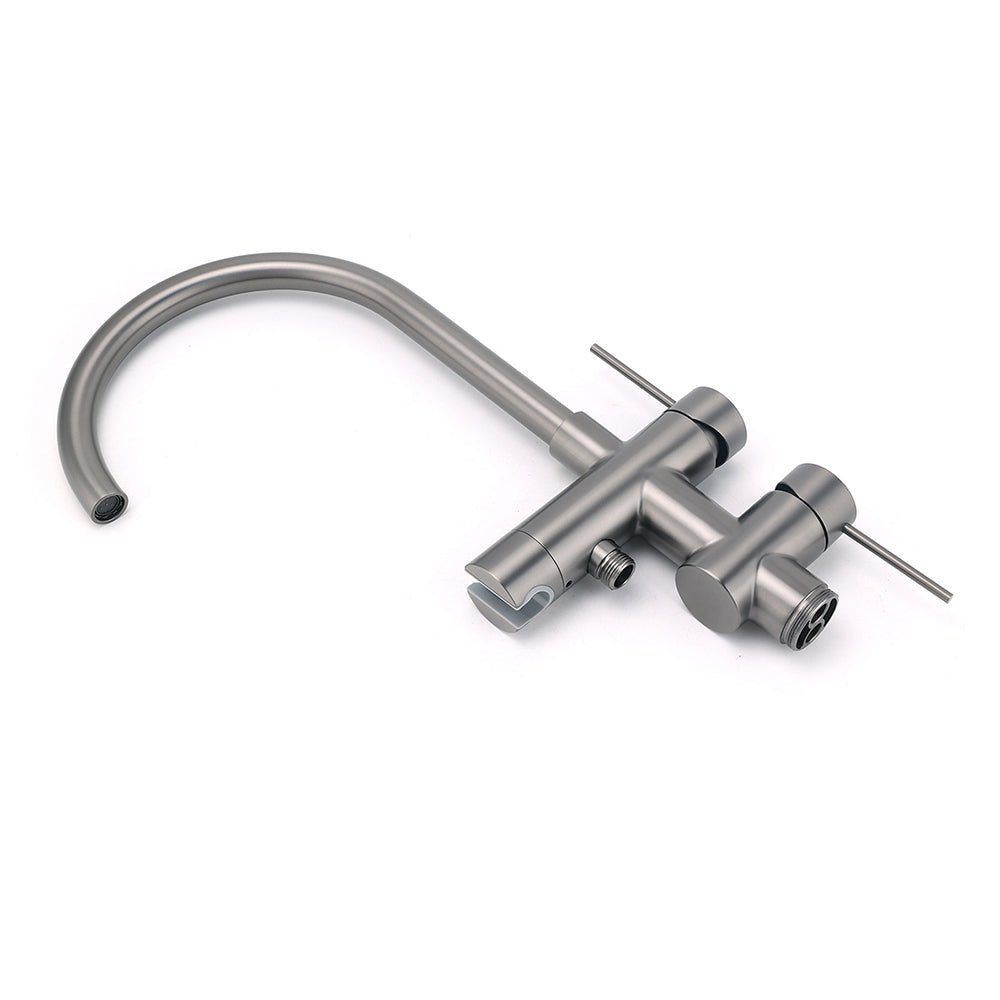 Gun Metal Bathtub Mixer Tap Free Standing Faucet Spout With Handheld Shower Set - Furniture > Bathroom > Shower Heads & Screens - Rivercity House & Home Co. (ABN 18 642 972 209) - Affordable Modern Furniture Australia