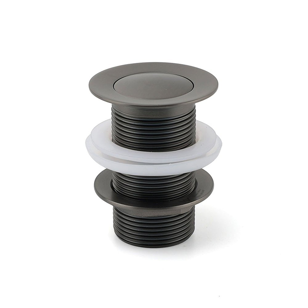 Gun Metal Brass 32mm Push Pop Up Plug Non - Overflow Basin Sink Drain Outlet Waste - Furniture > Bathroom > Shower Heads & Screens - Rivercity House & Home Co. (ABN 18 642 972 209) - Affordable Modern Furniture Australia