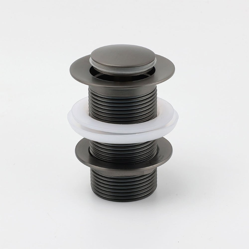 Gun Metal Brass 32mm Push Pop Up Plug Non - Overflow Basin Sink Drain Outlet Waste - Furniture > Bathroom > Shower Heads & Screens - Rivercity House & Home Co. (ABN 18 642 972 209) - Affordable Modern Furniture Australia