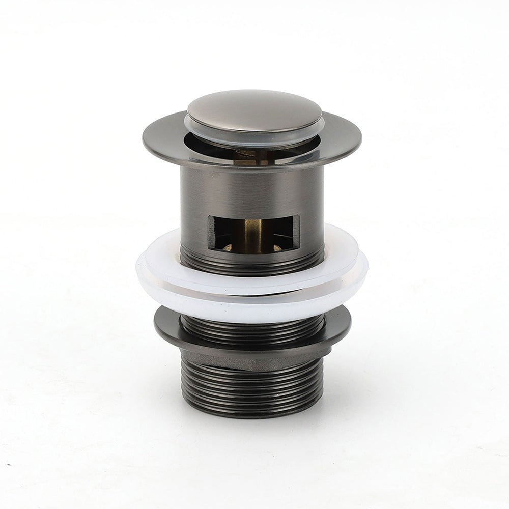 Gun Metal Brass 32mm Push Pop Up Plug Overflow Basin Sink Drain Outlet Waste Kit - Furniture > Bathroom > Shower Heads & Screens - Rivercity House & Home Co. (ABN 18 642 972 209) - Affordable Modern Furniture Australia