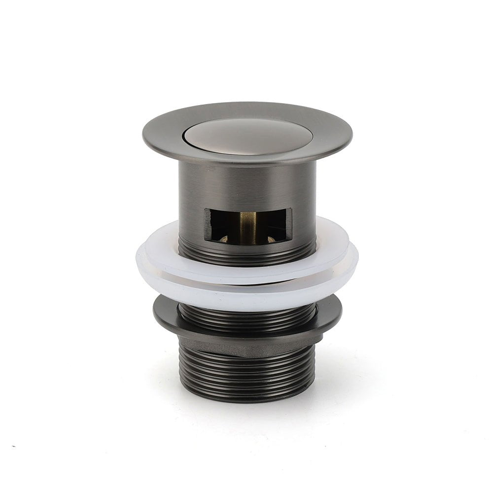 Gun Metal Brass 32mm Push Pop Up Plug Overflow Basin Sink Drain Outlet Waste Kit - Furniture > Bathroom > Shower Heads & Screens - Rivercity House & Home Co. (ABN 18 642 972 209) - Affordable Modern Furniture Australia