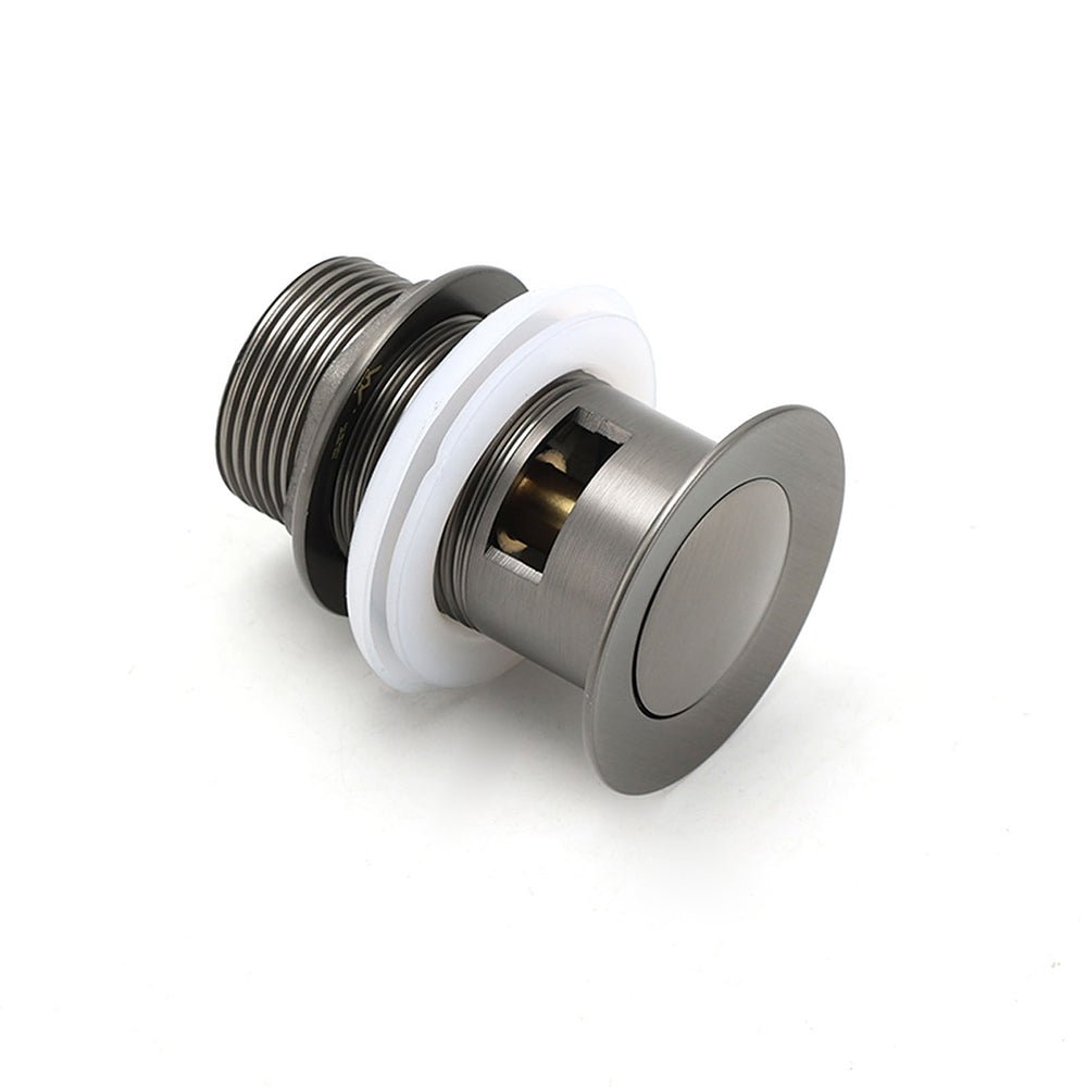 Gun Metal Brass 32mm Push Pop Up Plug Overflow Basin Sink Drain Outlet Waste Kit - Furniture > Bathroom > Shower Heads & Screens - Rivercity House & Home Co. (ABN 18 642 972 209) - Affordable Modern Furniture Australia