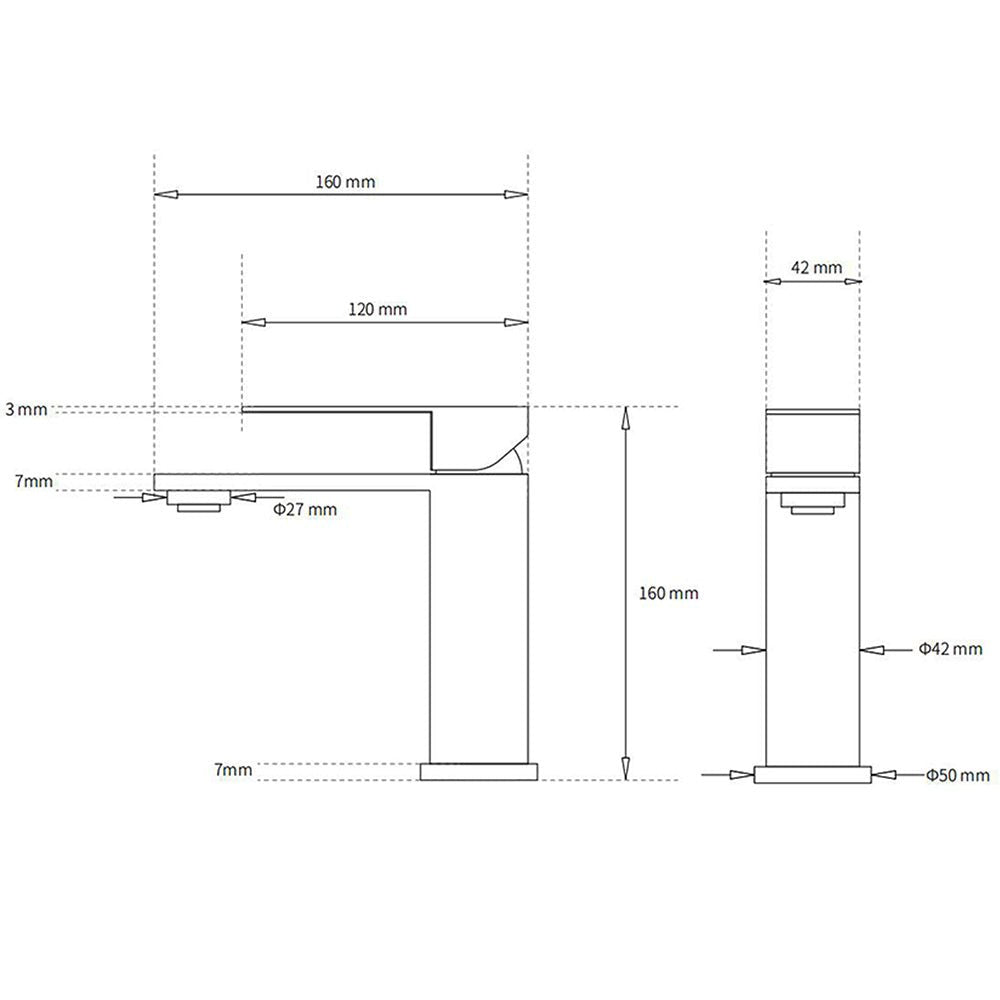 Gun Metal Grey Bathroom Basin Mixer Vanity Sink Square Faucet Spout Laundry Tap - Furniture > Bathroom > Shower Heads & Screens - Rivercity House & Home Co. (ABN 18 642 972 209) - Affordable Modern Furniture Australia