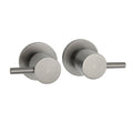 1/4 Turn Round Hot Cold Wall Tap Set for Shower Vanity Spout - Grey Metal