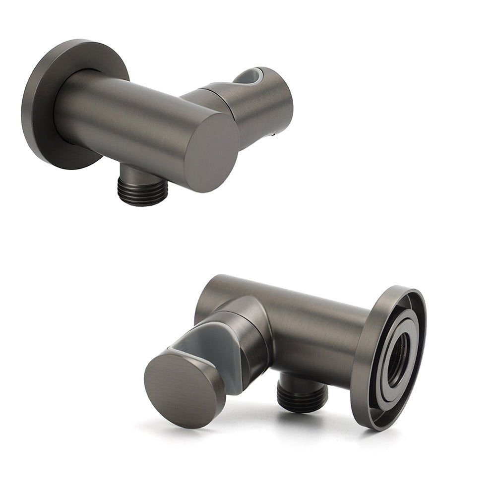 Gun Metal Grey Handheld Shower Head Swivel Bracket Holder Water Inlet Elbow Connector - Furniture > Bathroom > Shower Heads & Screens - Rivercity House & Home Co. (ABN 18 642 972 209) - Affordable Modern Furniture Australia
