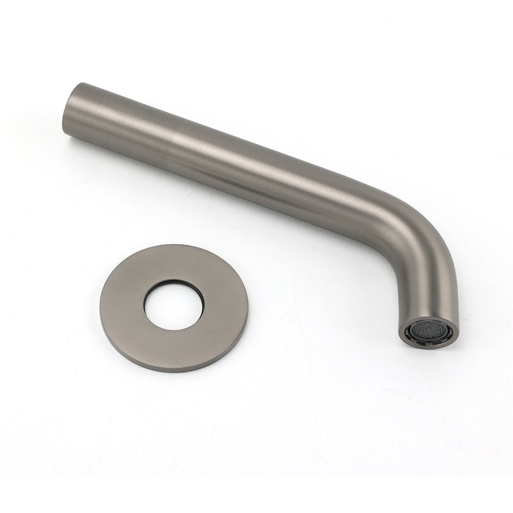 Gun Metal Grey Round Bathtub Spout Basin Curve Faucet Bubble Wall Mounted Outlet - Furniture > Bathroom > Shower Heads & Screens - Rivercity House & Home Co. (ABN 18 642 972 209) - Affordable Modern Furniture Australia