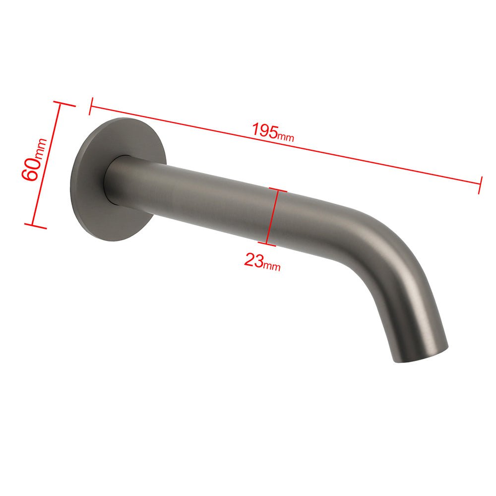 Gun Metal Grey Round Bathtub Spout Basin Curve Faucet Bubble Wall Mounted Outlet - Furniture > Bathroom > Shower Heads & Screens - Rivercity House & Home Co. (ABN 18 642 972 209) - Affordable Modern Furniture Australia