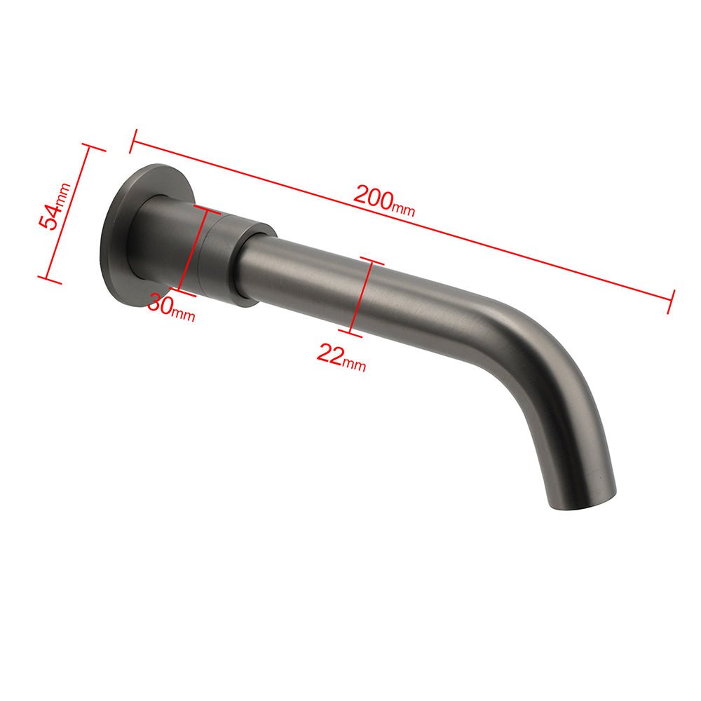 Gun Metal Grey Round Bathtub Spout Basin Curve Faucet Bubble Water Outlet 304SUS - Furniture > Bathroom > Shower Heads & Screens - Rivercity House & Home Co. (ABN 18 642 972 209) - Affordable Modern Furniture Australia