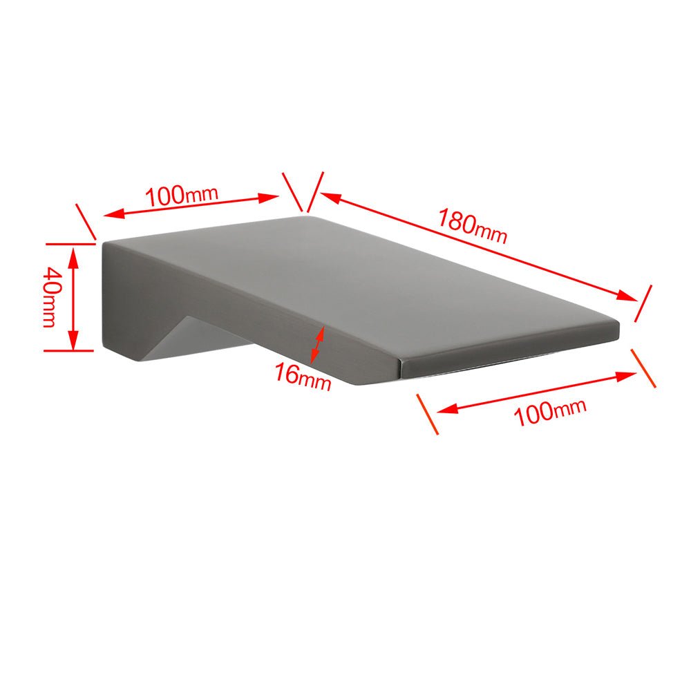 Gun Metal Grey Square Stainless Steel Bathtub Flat Spout Waterfall Filler Outlet - Furniture > Bathroom > Shower Heads & Screens - Rivercity House & Home Co. (ABN 18 642 972 209) - Affordable Modern Furniture Australia