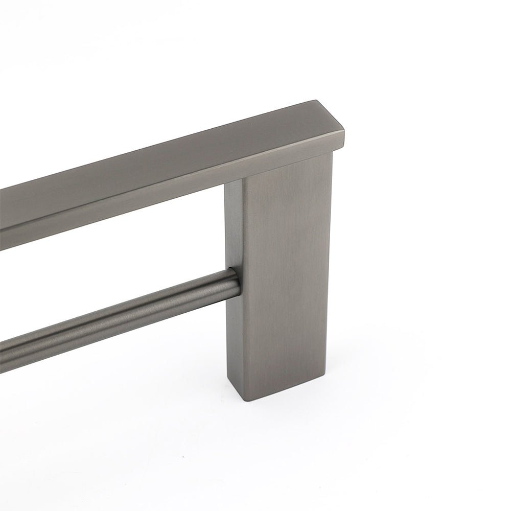 Gun Metal Grey Square Strong Towel Rail Rack 600mm Double Hanger Holder Bar Kit - Home & Garden > Bathroom Accessories > Shower Accessories - Rivercity House & Home Co. (ABN 18 642 972 209) - Affordable Modern Furniture Australia