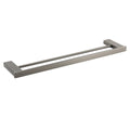 Square Double Towel Rail Rack 600mm with Strong Holder Bar Kit - Grey Metal