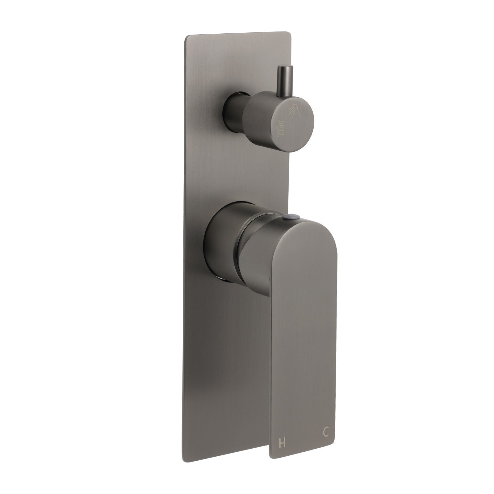 Gun Metal Grey Square Wall Mounted Shower Mixer Diverter 2 Ways Switch Valve Set - Furniture > Bathroom > Shower Heads & Screens - Rivercity House & Home Co. (ABN 18 642 972 209) - Affordable Modern Furniture Australia