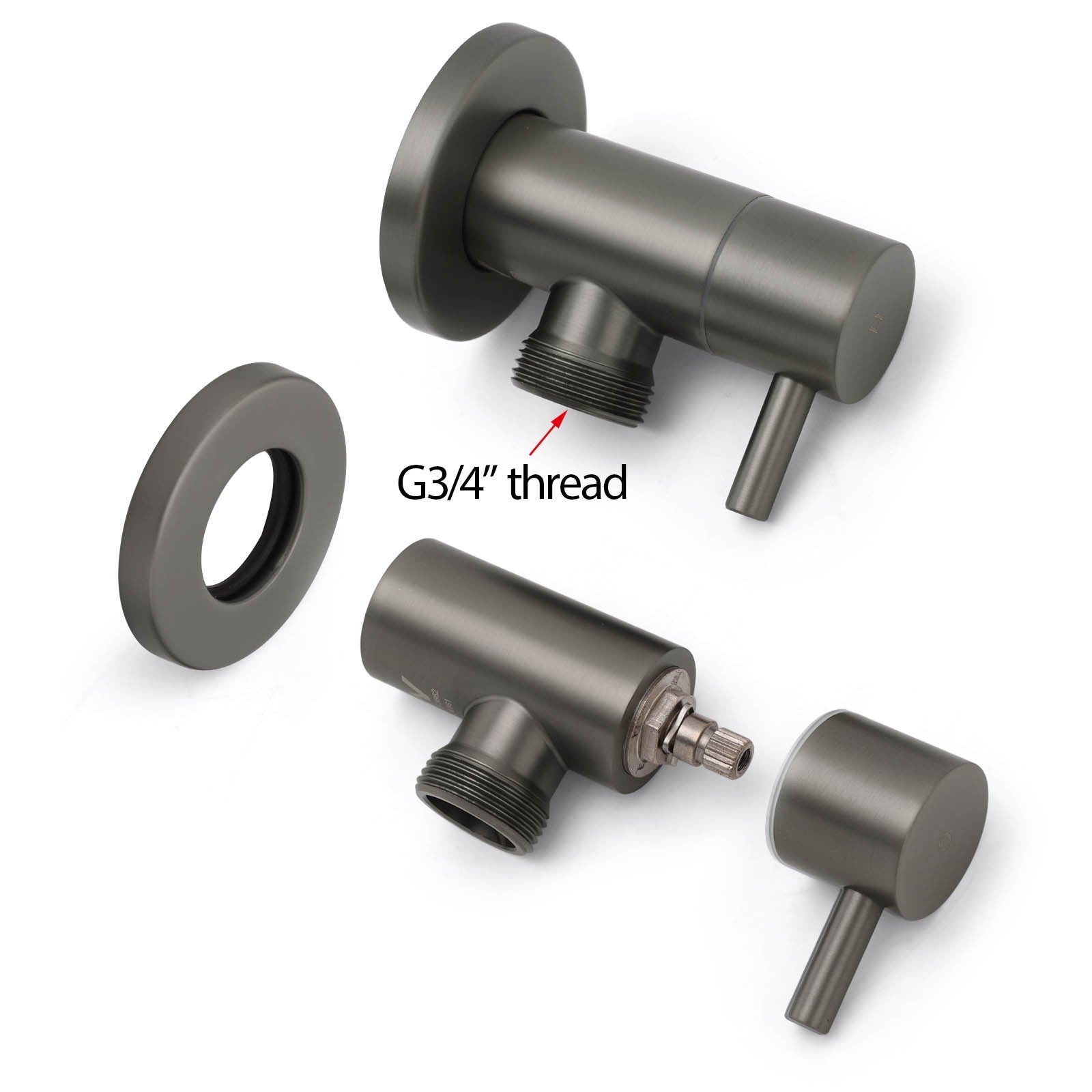Gun Metal Grey Washing Machine 1/4 Turn Hot Cold Water Mixer Tap Set Watermark - Furniture > Bathroom > Shower Heads & Screens - Rivercity House & Home Co. (ABN 18 642 972 209) - Affordable Modern Furniture Australia