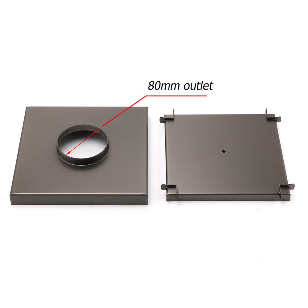 Gun Metal Large Square 200x200mm Tile Insert Floor Drain Shower Grate 80mm Waste - Furniture > Bathroom > Shower Heads & Screens - Rivercity House & Home Co. (ABN 18 642 972 209) - Affordable Modern Furniture Australia