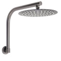 10" Grey Metal Rainfall Shower Head with High Rise Gooseneck Wall Arm - Grey Metal