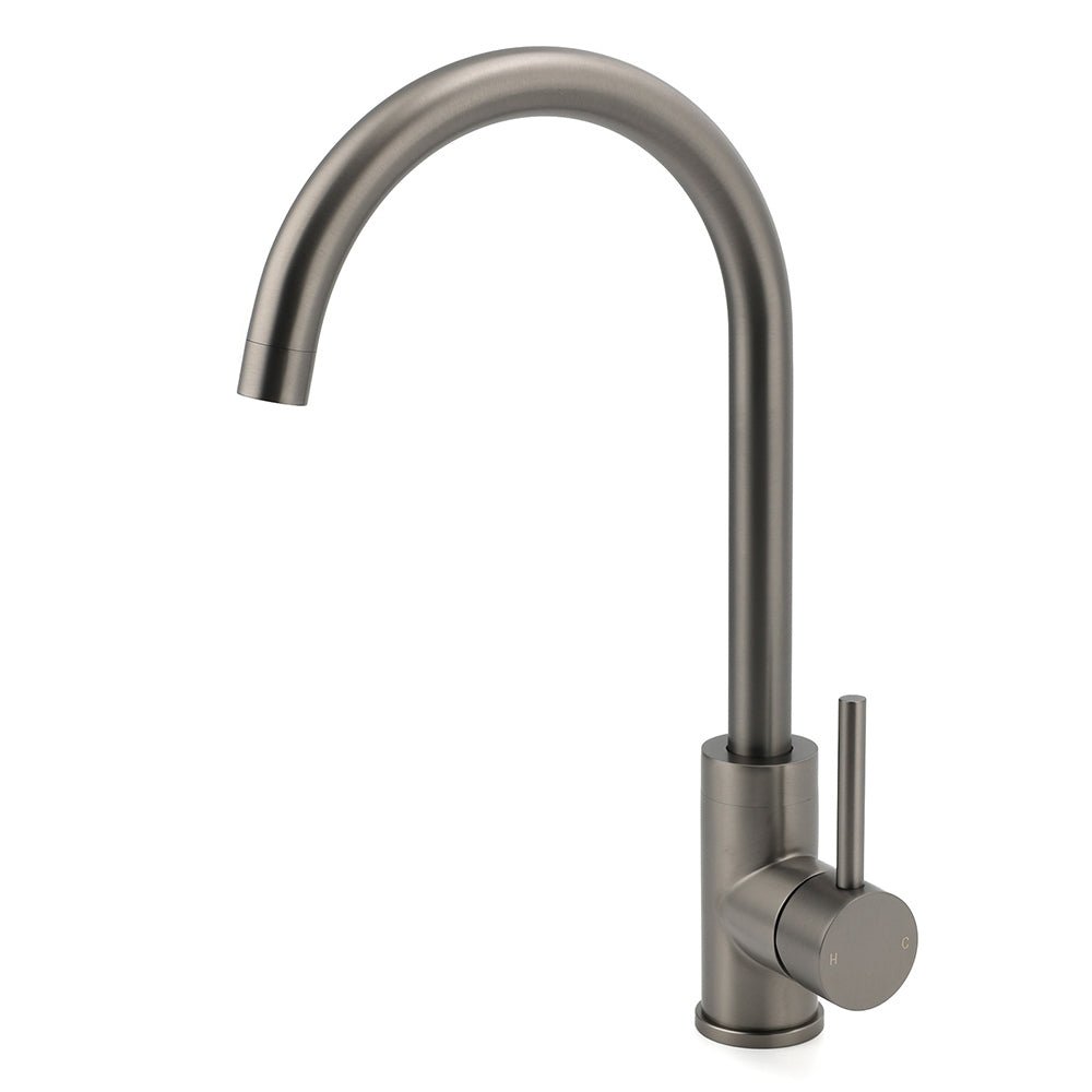 Gun Metal Round Kitchen Mixer Sink Tap 360° Swivel Laundry Basin Faucet Spout Set - Furniture > Bathroom > Shower Heads & Screens - Rivercity House & Home Co. (ABN 18 642 972 209) - Affordable Modern Furniture Australia