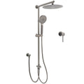 10" Grey Metal Round 2in1 Rain & Handheld Shower Set with Sliding Rail - Grey Metal