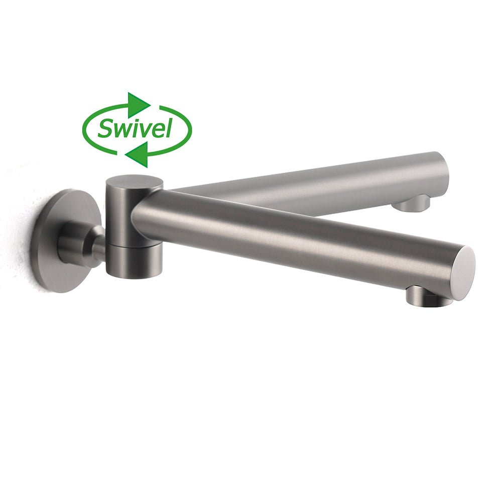 Gun Metal Round Wall Mounted 180 Swivel Bathtub Faucet Water Outlet Vanity Spout - Furniture > Bathroom > Shower Heads & Screens - Rivercity House & Home Co. (ABN 18 642 972 209) - Affordable Modern Furniture Australia