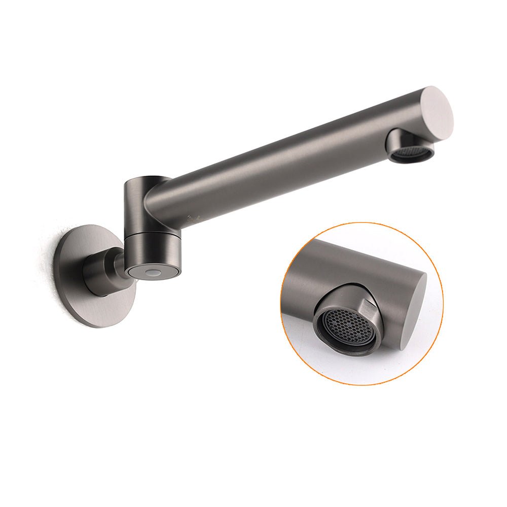 Gun Metal Round Wall Mounted 180 Swivel Bathtub Faucet Water Outlet Vanity Spout - Furniture > Bathroom > Shower Heads & Screens - Rivercity House & Home Co. (ABN 18 642 972 209) - Affordable Modern Furniture Australia