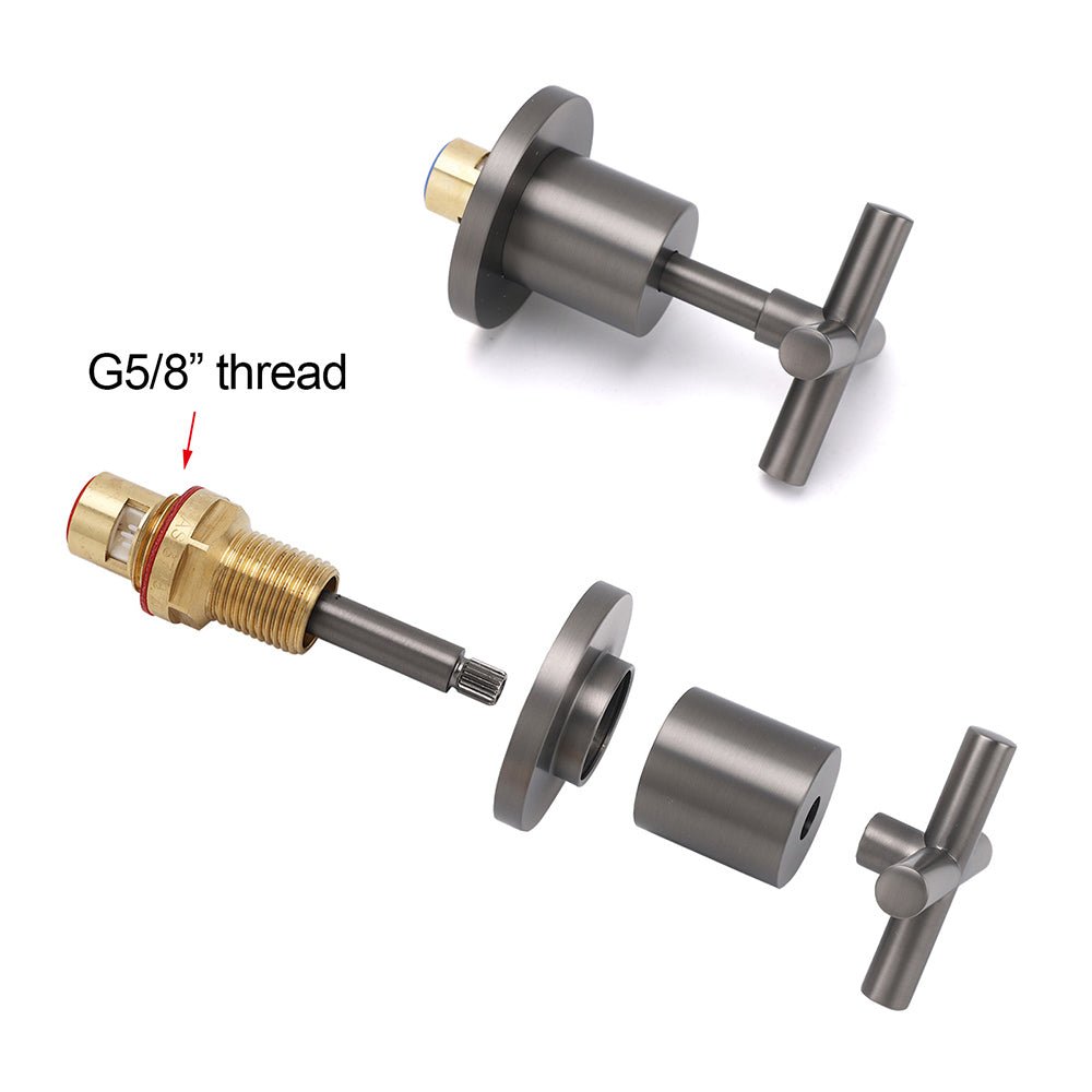 Gun Metal Shower 1/4 Turn Twin Taps Pair Bath Spout Hot Cold Water Mixer Valve - Furniture > Bathroom > Shower Heads & Screens - Rivercity House & Home Co. (ABN 18 642 972 209) - Affordable Modern Furniture Australia