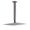 10" Grey Metal Rainfall Shower Head with 300mm Ceiling Dropper Arm Bath Set - Grey Metal