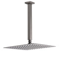 12" Grey Metal Rainfall Shower Head with 300mm Ceiling Dropper Arm Bath Set - Grey Metal