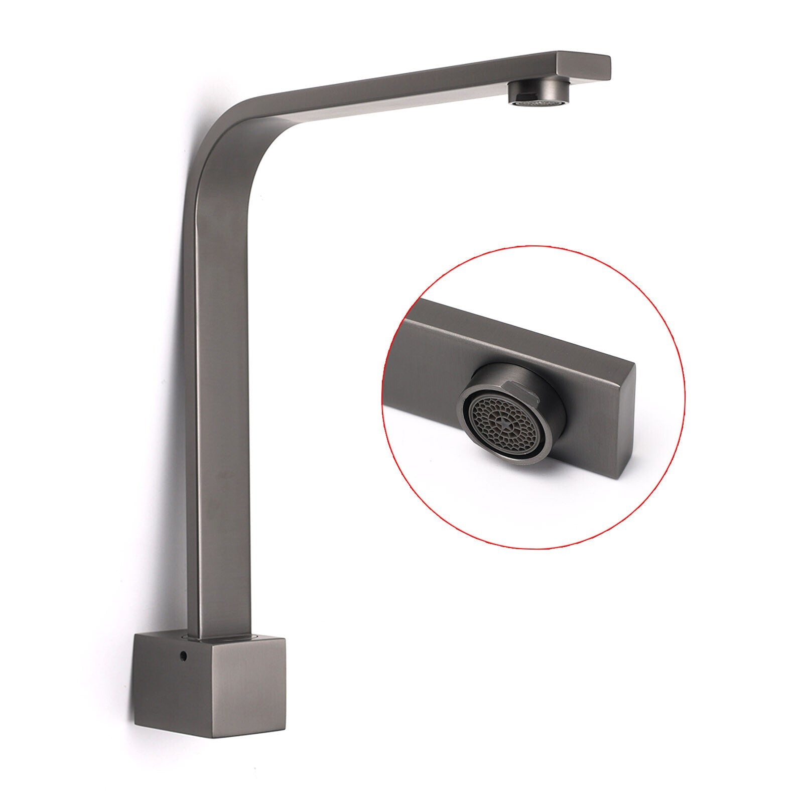 Gun Metal Square Bathroom Swivel Spout Gooseneck Arm Bathtub Filler Tap Outlet - Furniture > Bathroom > Shower Heads & Screens - Rivercity House & Home Co. (ABN 18 642 972 209) - Affordable Modern Furniture Australia