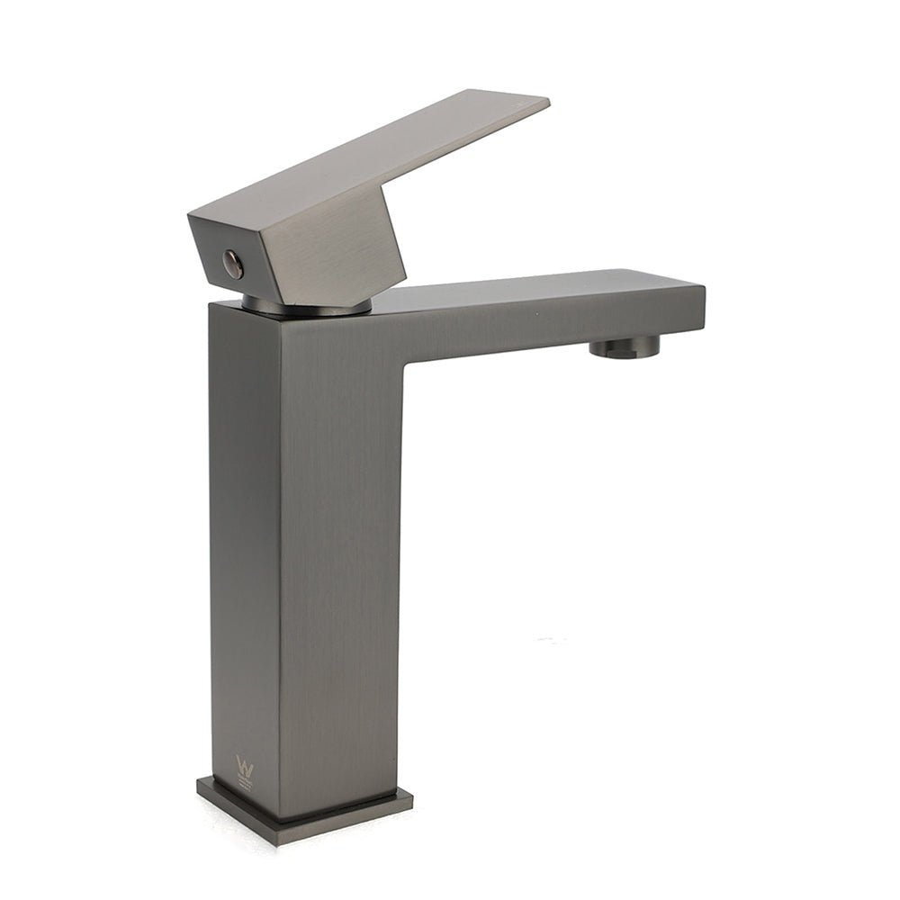 Gun Metal Square Cubic Basin Mixer Faucet Hot Cold Tap Kitchen Laundry Vanity Set - Furniture > Bathroom > Shower Heads & Screens - Rivercity House & Home Co. (ABN 18 642 972 209) - Affordable Modern Furniture Australia