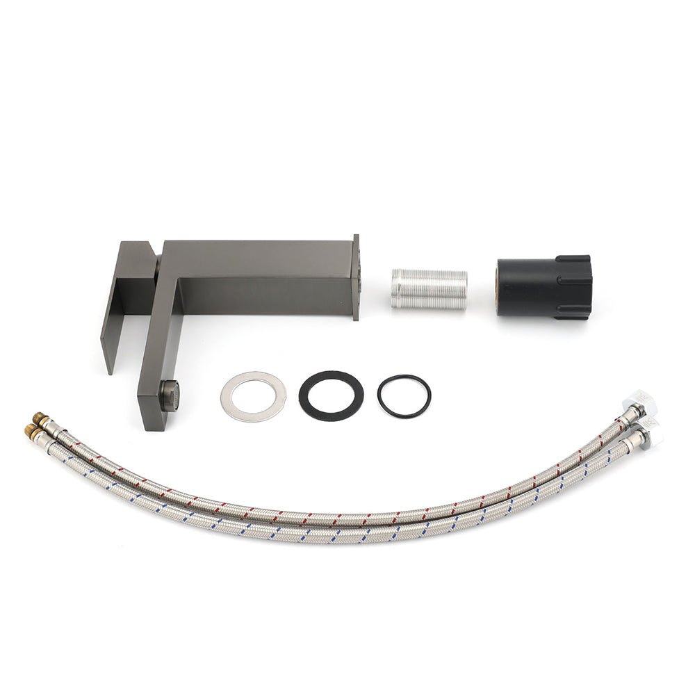 Gun Metal Square Cubic Basin Mixer Faucet Hot Cold Tap Kitchen Laundry Vanity Set - Furniture > Bathroom > Shower Heads & Screens - Rivercity House & Home Co. (ABN 18 642 972 209) - Affordable Modern Furniture Australia