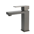 Square Cubic Basin Mixer Faucet Hot Cold Tap Kitchen Laundry Vanity Set - Grey Metal