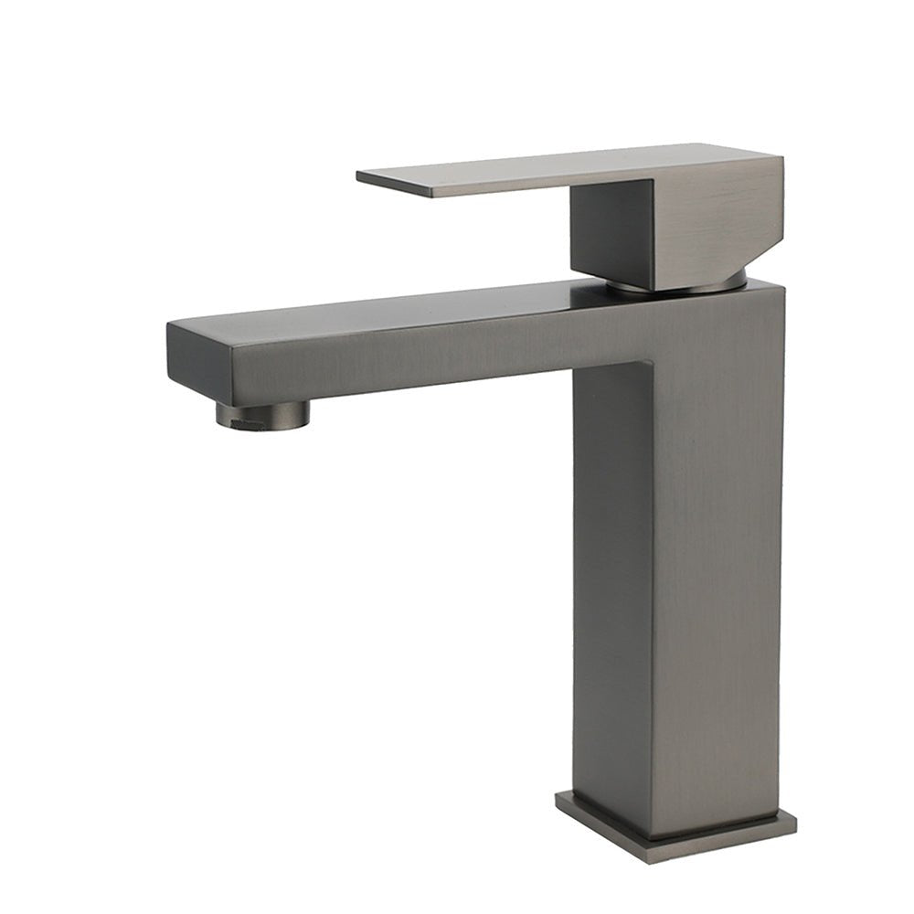 Gun Metal Square Cubic Basin Mixer Faucet Hot Cold Tap Kitchen Laundry Vanity Set - Furniture > Bathroom > Shower Heads & Screens - Rivercity House & Home Co. (ABN 18 642 972 209) - Affordable Modern Furniture Australia