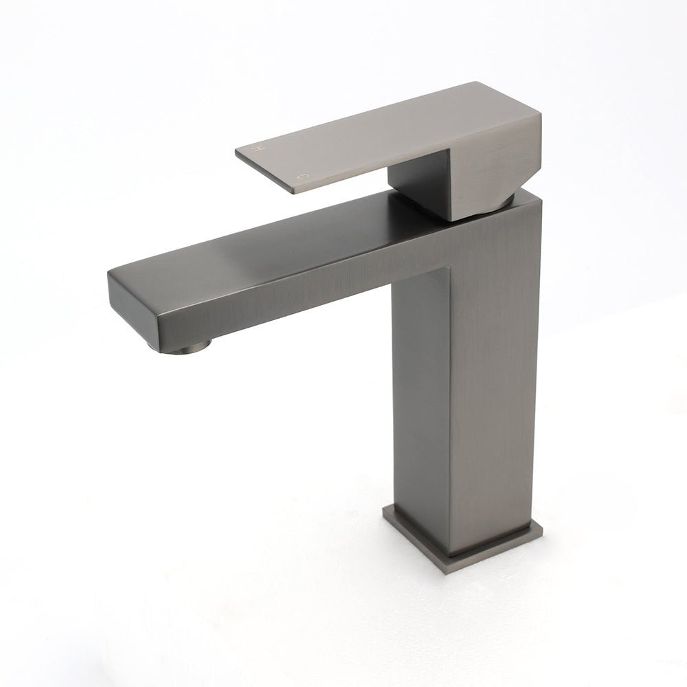 Gun Metal Square Cubic Basin Mixer Faucet Hot Cold Tap Kitchen Laundry Vanity Set - Furniture > Bathroom > Shower Heads & Screens - Rivercity House & Home Co. (ABN 18 642 972 209) - Affordable Modern Furniture Australia