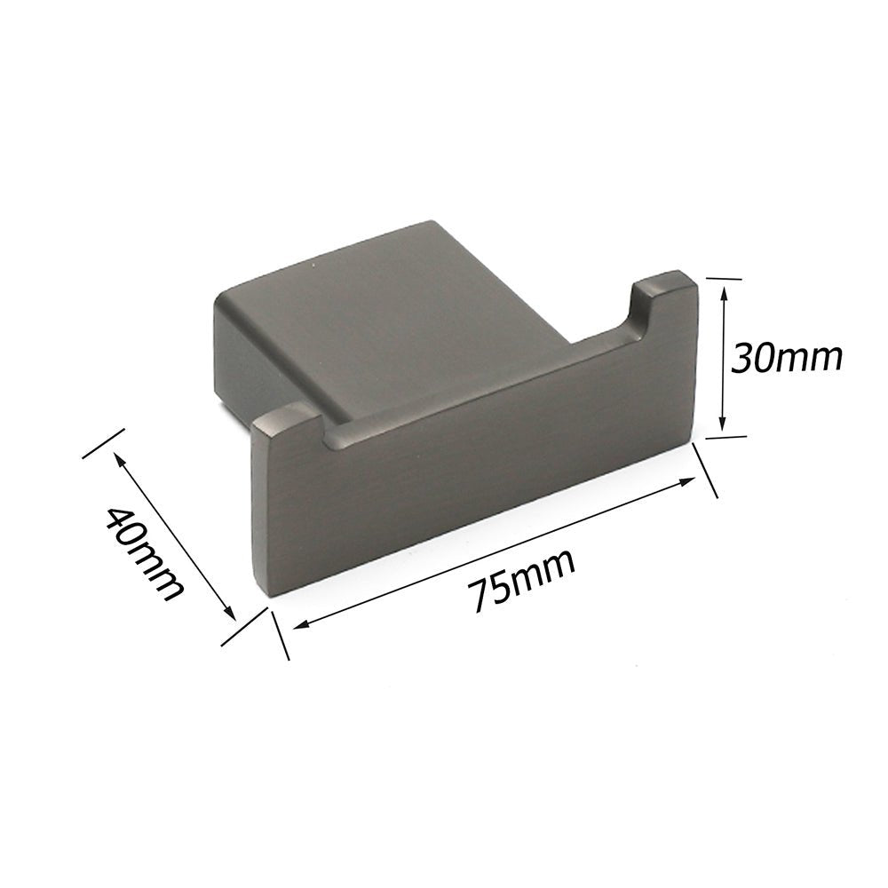 Gun Metal Square Robe Hook Clothes Towel Rack Holder Wall Mounted Double Hanger - Home & Garden > Bathroom Accessories > Shower Accessories - Rivercity House & Home Co. (ABN 18 642 972 209) - Affordable Modern Furniture Australia
