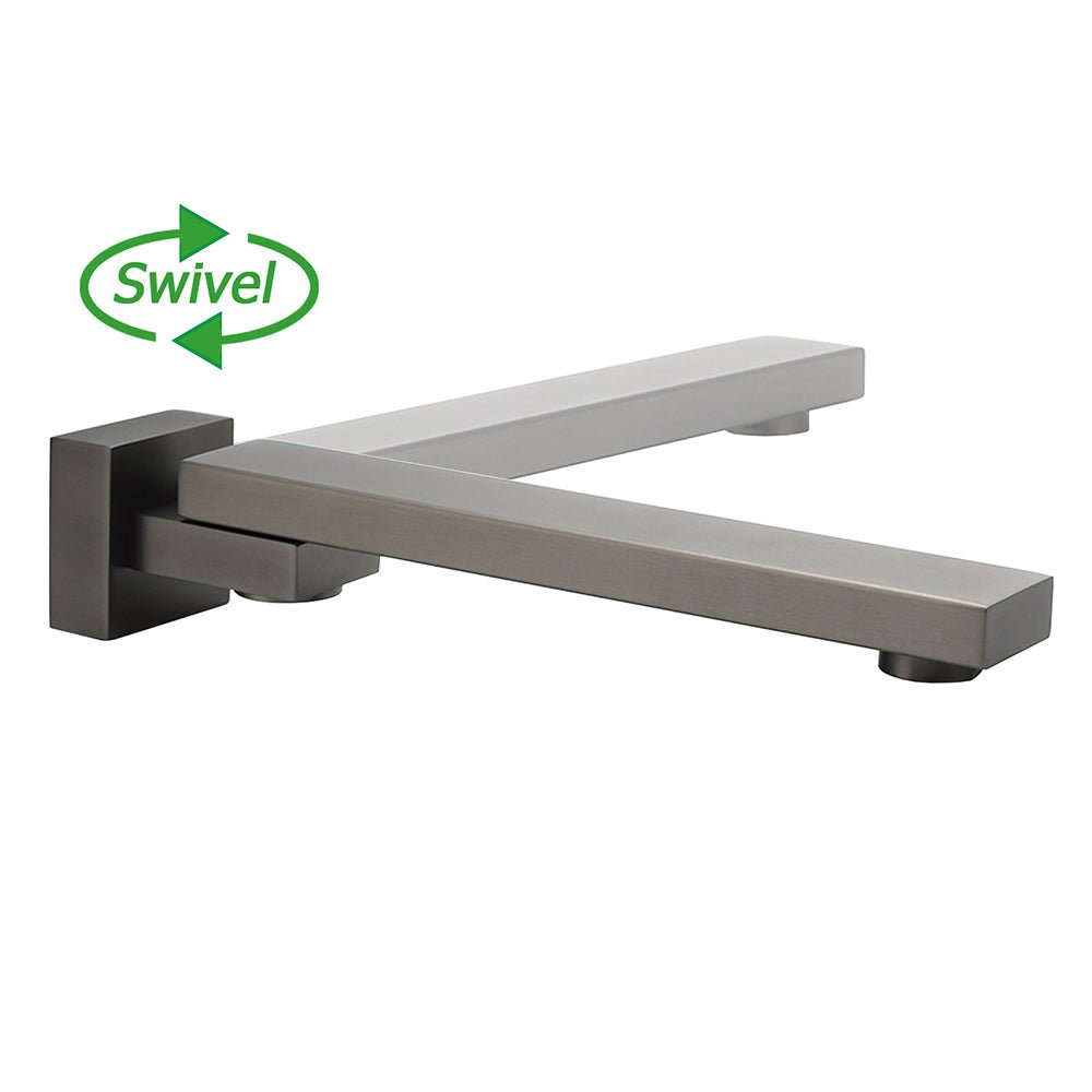 Gun Metal Square Stainless Steel 180 Swivel Bathtub Faucet Water Outlet Spout - Furniture > Bathroom > Shower Heads & Screens - Rivercity House & Home Co. (ABN 18 642 972 209) - Affordable Modern Furniture Australia