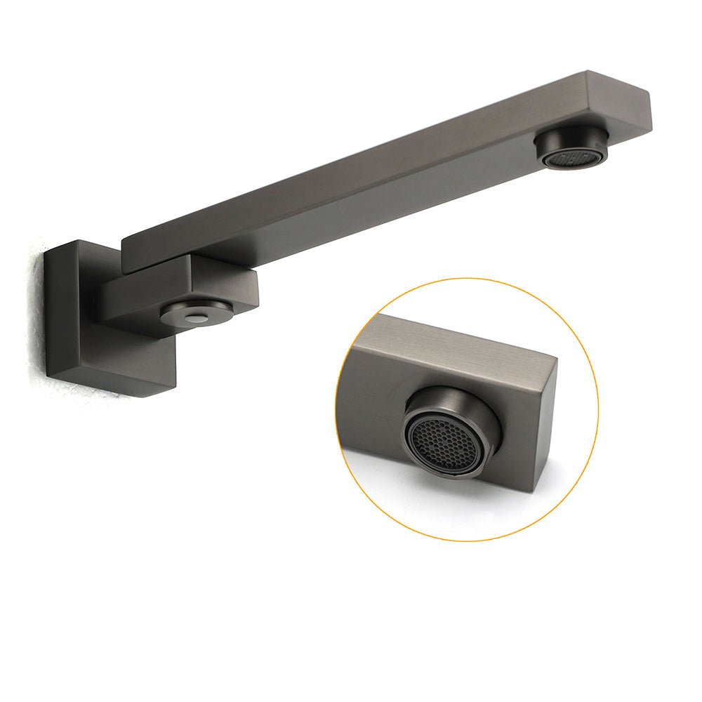 Gun Metal Square Stainless Steel 180 Swivel Bathtub Faucet Water Outlet Spout - Furniture > Bathroom > Shower Heads & Screens - Rivercity House & Home Co. (ABN 18 642 972 209) - Affordable Modern Furniture Australia