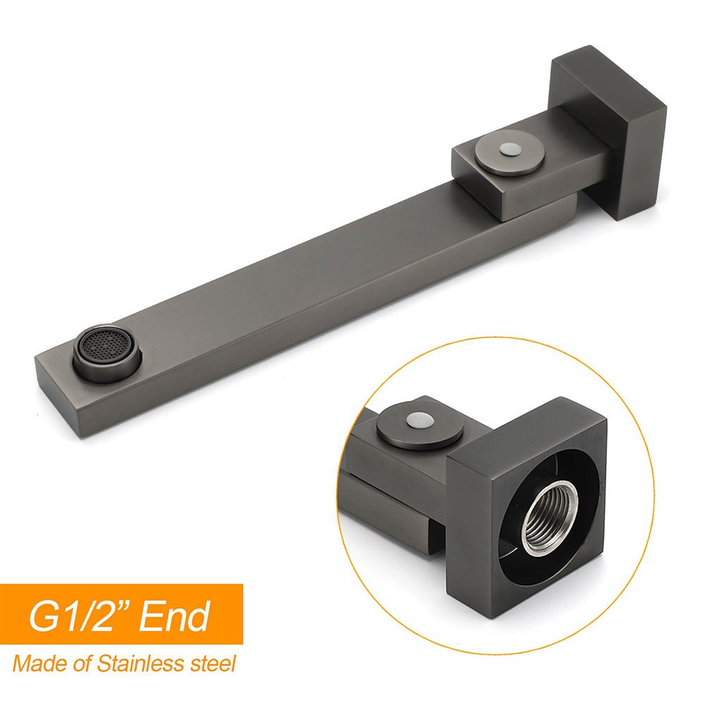 Gun Metal Square Stainless Steel 180 Swivel Bathtub Faucet Water Outlet Spout - Furniture > Bathroom > Shower Heads & Screens - Rivercity House & Home Co. (ABN 18 642 972 209) - Affordable Modern Furniture Australia