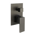 Stainless Steel Bath Shower Mixer with 2-Way Diverter Switch - Grey Metal