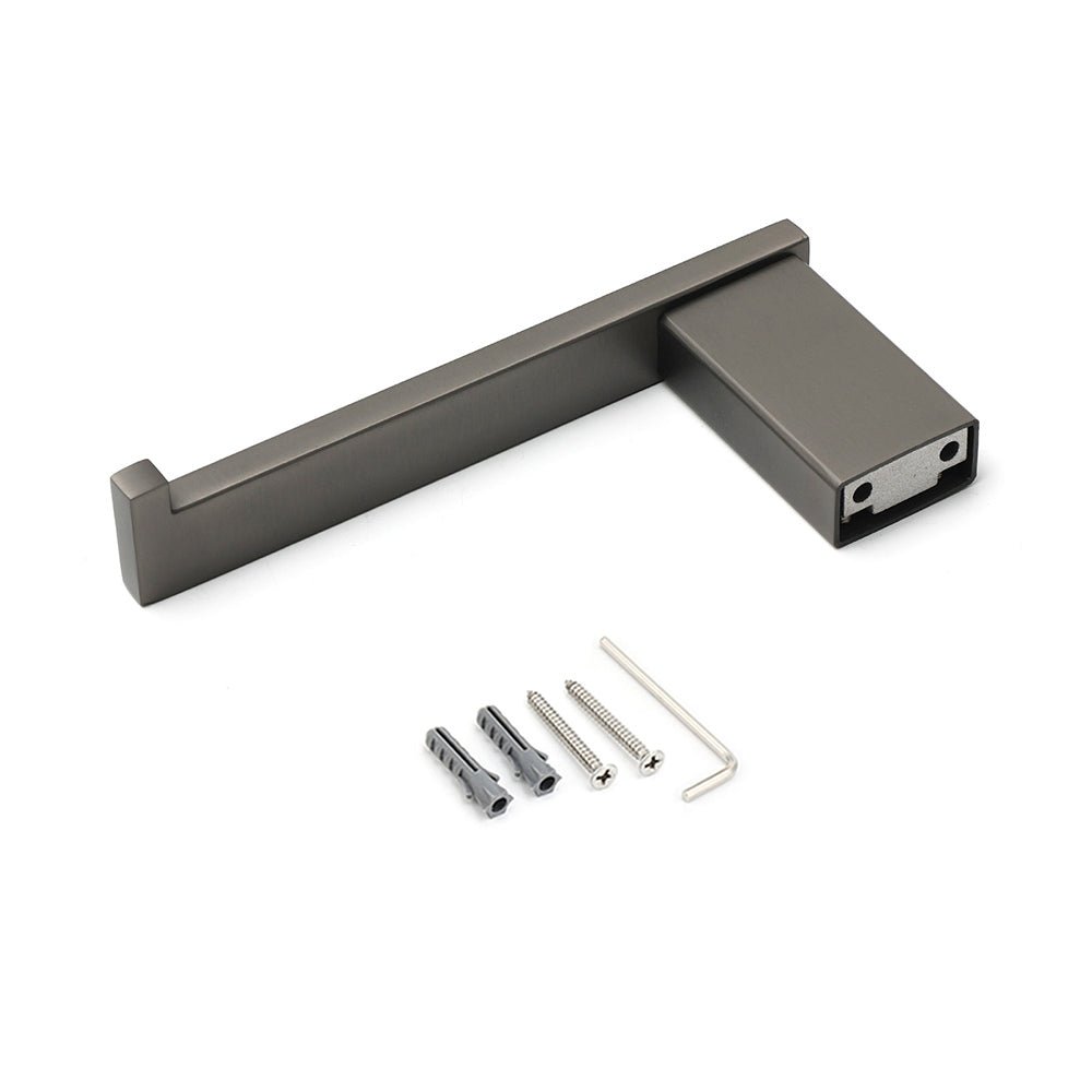 Gun Metal Square Toilet Paper Roll Tissue Roll Holder Hook Rack Wall Mounted Set - Home & Garden > Bathroom Accessories > Shower Accessories - Rivercity House & Home Co. (ABN 18 642 972 209) - Affordable Modern Furniture Australia